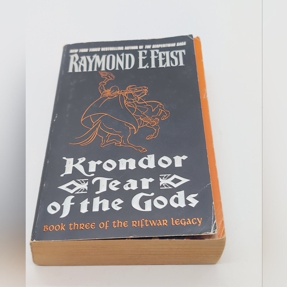 Raymond E. Feist "Krondor: Tear of the Gods" Paperback - Black & Orange Cover